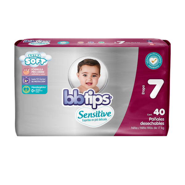 Pañal Bbtips Sensitive Talla 7 40 pañales