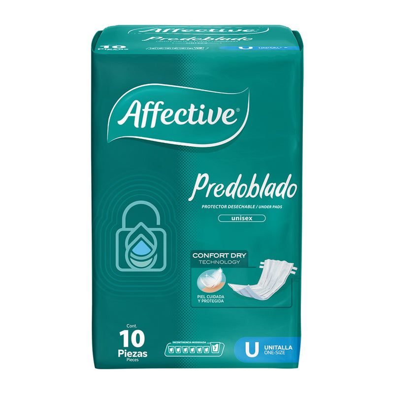 Pañal para adulto Affective Predoblado Unitalla 10 piezas
