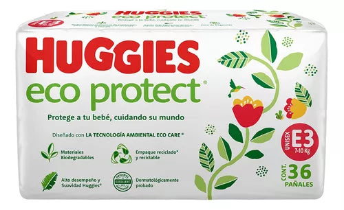 Pañal Huggies Eco Prot unisex e3 con 36