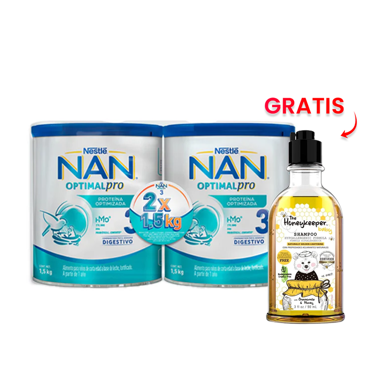 LECHE  NAN 3 OPTIMAL PRO  1.5  + LATA 1.5 KILOGRAMOS