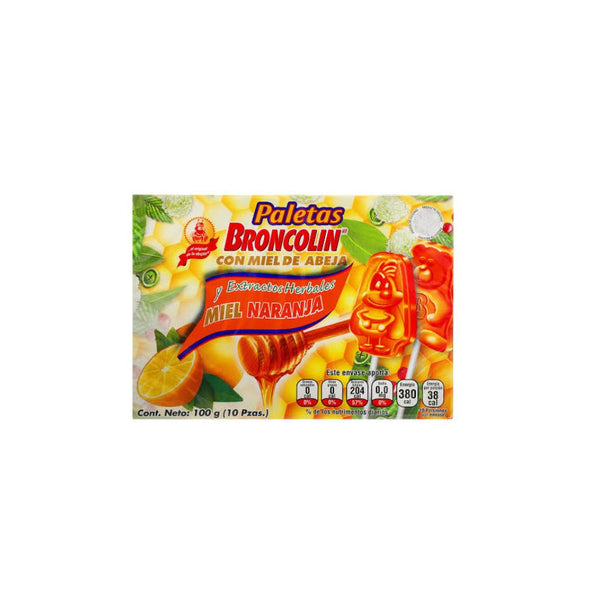 Broncolin paletas naranja con 10
