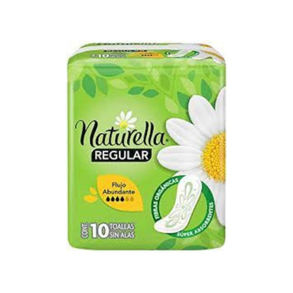 Toallas naturella flujo moderado 10 piezas