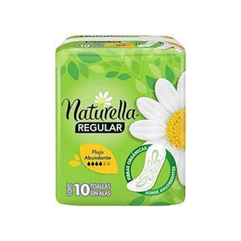 Toallas naturella flujo moderado 10 piezas