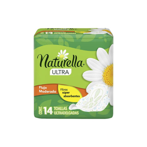 Toallas femeninas naturella ultra con alas 14 piezas
