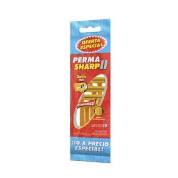 Rastrillo permasharp 10 piezas