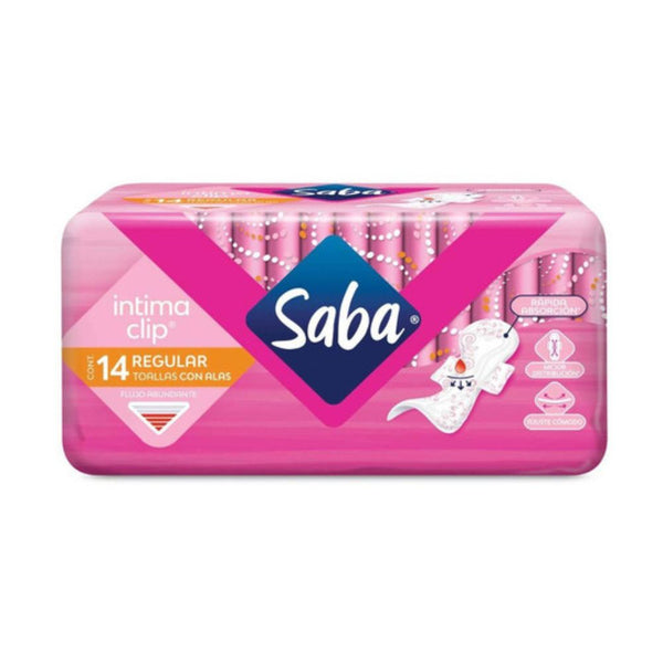 Toallas saba intima clip regular con alas 14