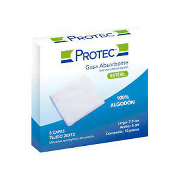 Gasa protec esteril 7.5x5cm con 10 piezas