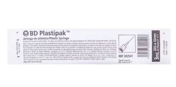 Jeringa plastipak aguja 22x32 3ml