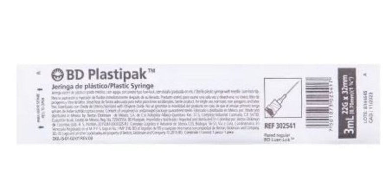 Jeringa plastipak aguja 22x32 3ml