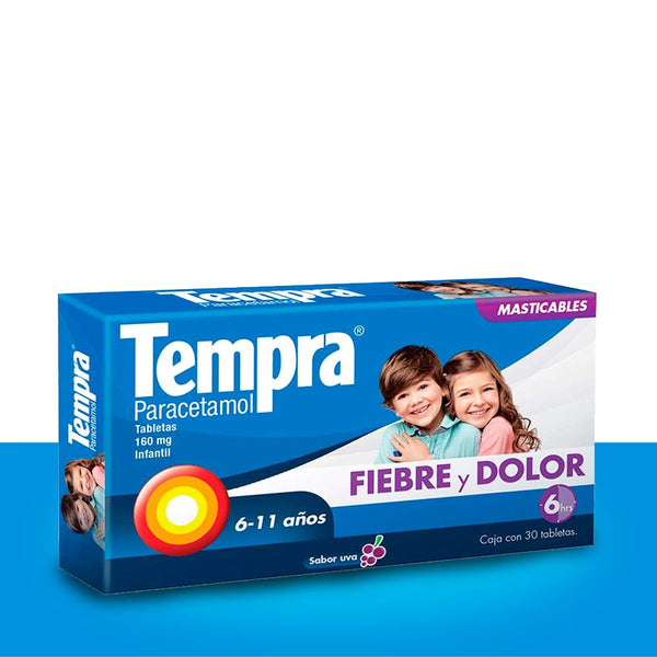 Tempra masticablesc uva 30tabletas 160mg