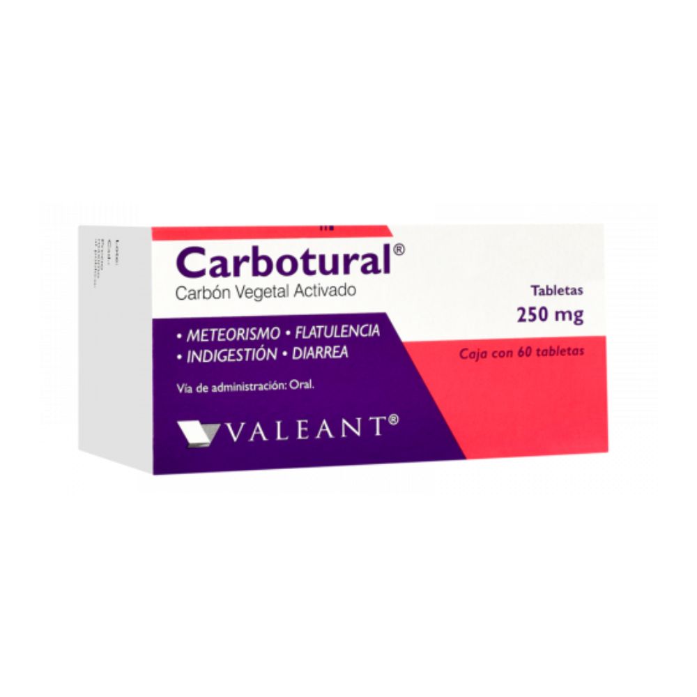 Carbotural 60 tabletas 250mg