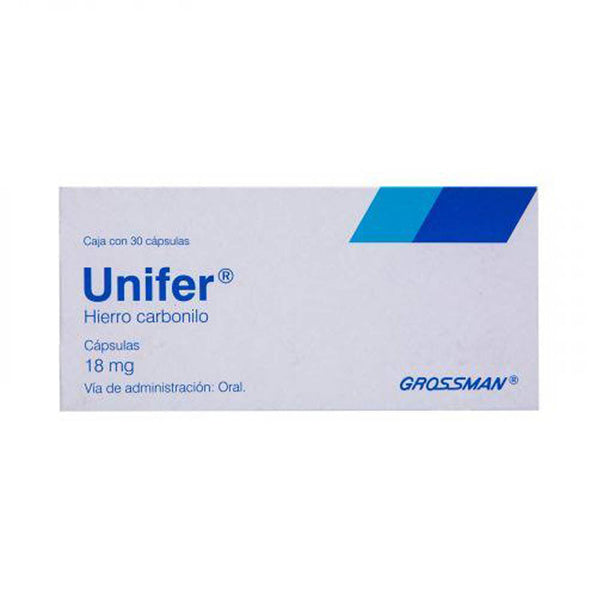 Unifer 30 capsulas 18mg