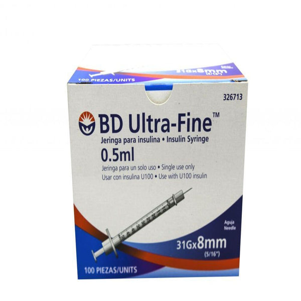 Jeringa insulina dl 31x8 0.5ml con 100pieza