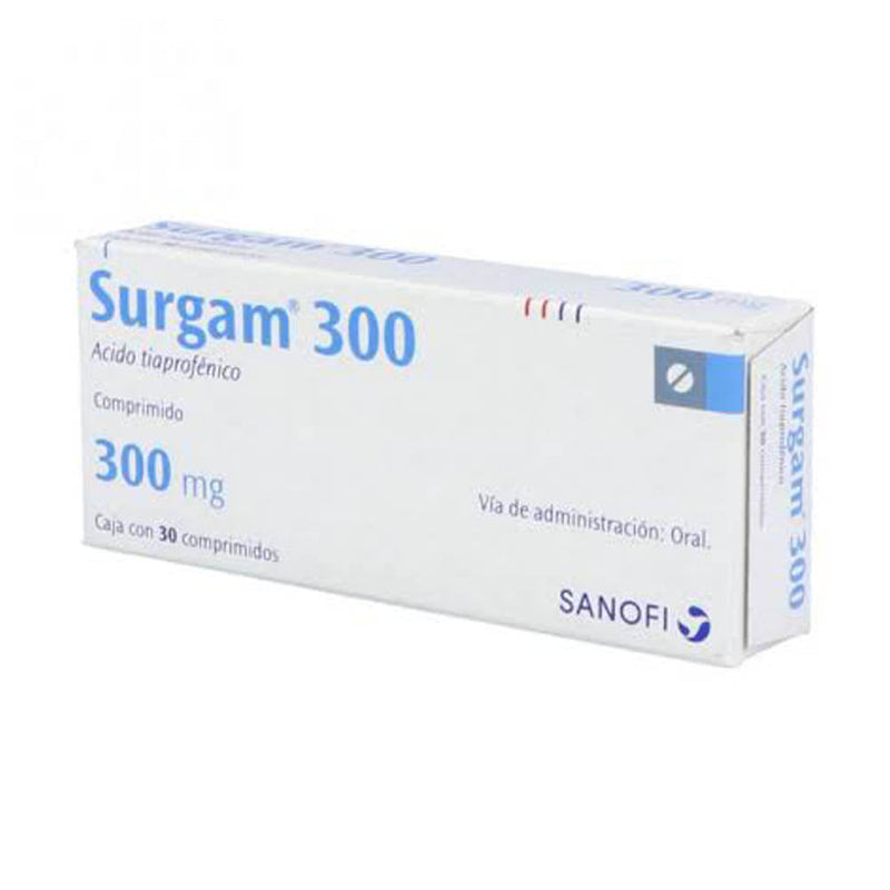 Surgam 300 con 30 comprimidos 300mg acido tiaprofenico