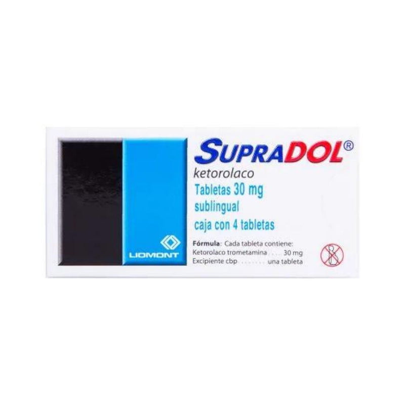 Supradol sublingual 4 tabletas 30mg
