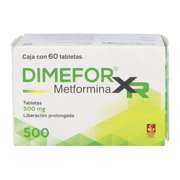 Dimefor xr 500 mg tabletas. con 60