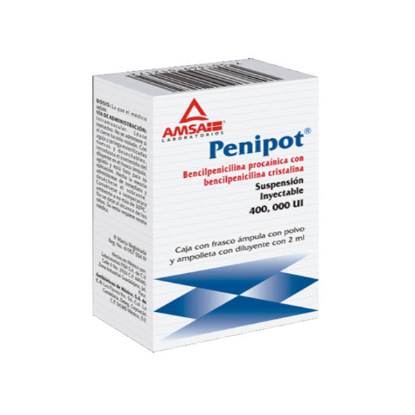 Bencilpenicilina procainica 400,000 u./2 ml. ampolletas con 1 (amsa)