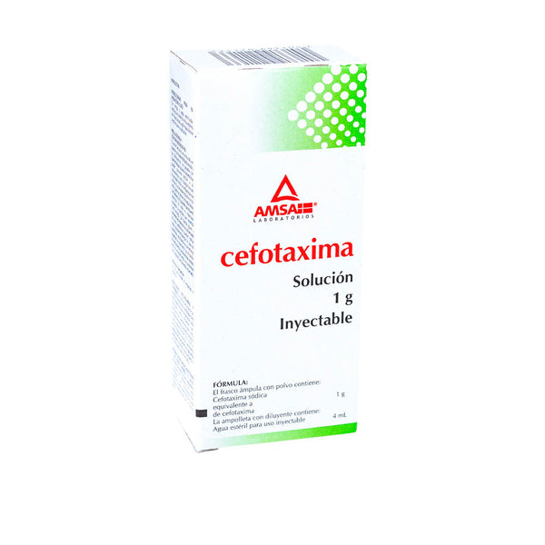 Cefotaxima 1 g./4 ml. ampolletas im con 1 (amsa)