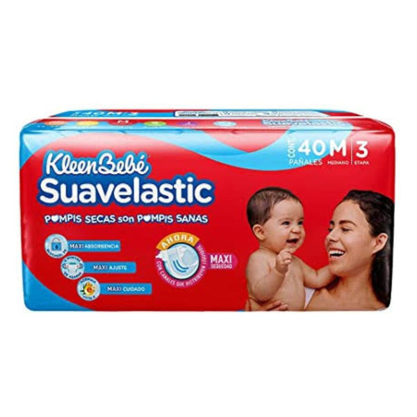 Pañal suavelastic max3 mediano 40 pieza