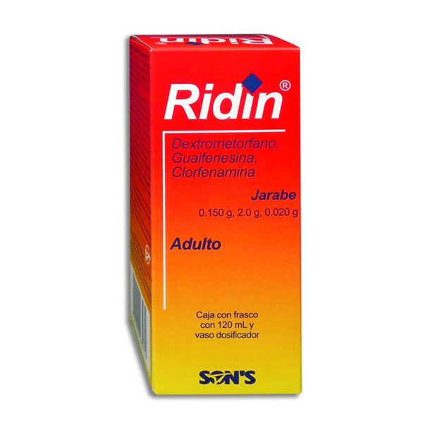 Dextrometorfano-clorfenamina-guaifenesina 7.5 mg./1 mg./100 mg./5 ml. jarabe adulto 120ml (ridin adulto)
