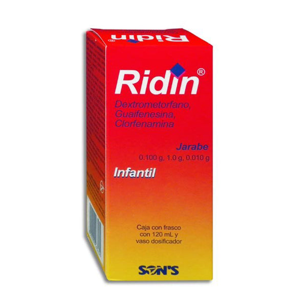 Dextrometorfano-clorfenamina-guaifenesina 5 mg./0.5 mg./50 mg./5 ml. jarabe infantil 120ml (ridin infantil)