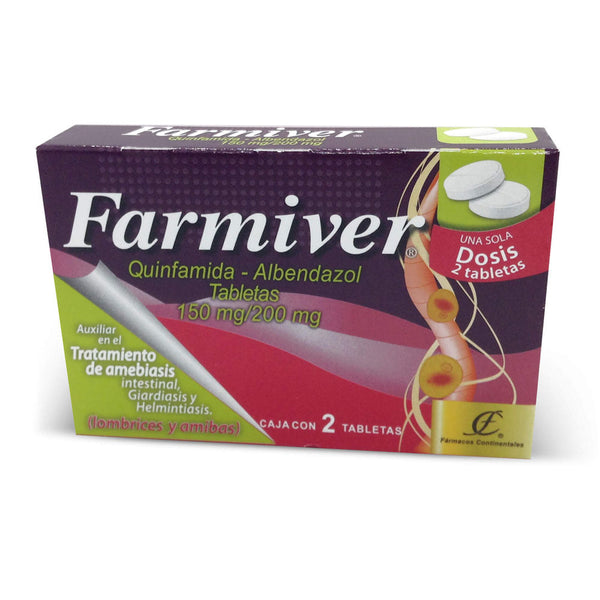 Quinfantilamida-albendazol 150/200mg tabletas con 2 farmiver)