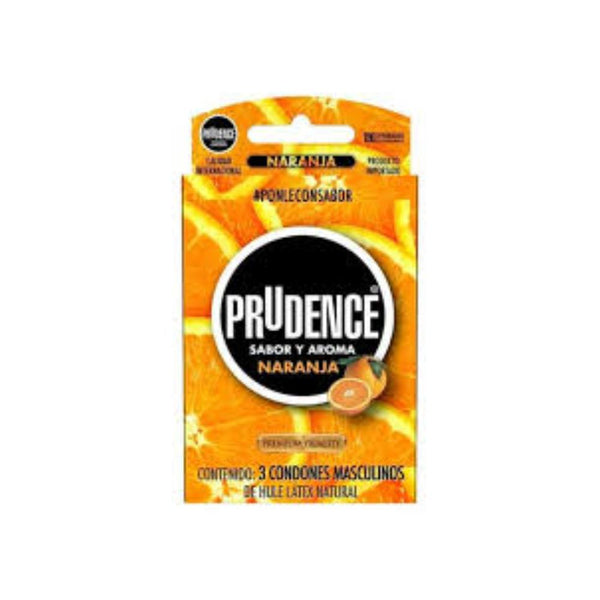 Preservativos prudence naranja con 3