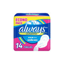 Toallas femeninas alway active ultra con alas 14 piezas