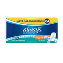 Toallas femeninas always active gel con alas 24 piezas