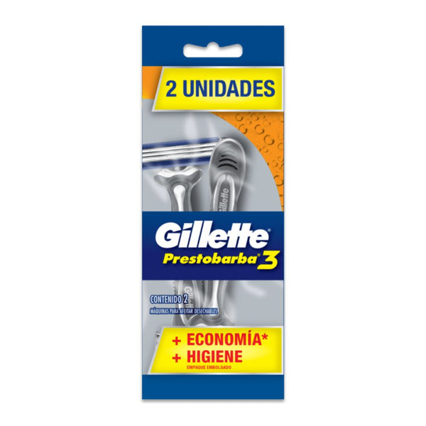 Rastrillo prestobarba 3 base 2 piezas